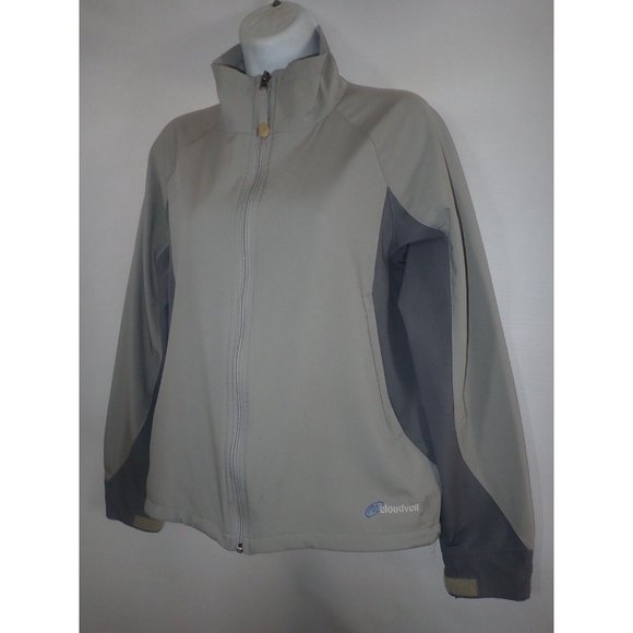 Cloudveil Women’s Medium gray Soft Shell Full Zip Jacket Lightweight‎ Hiking - Picture 2 of 6